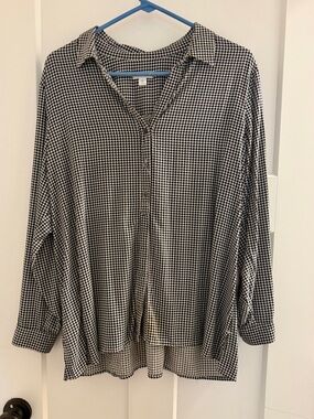 J. Jill Black & White Houndstooth Blouse